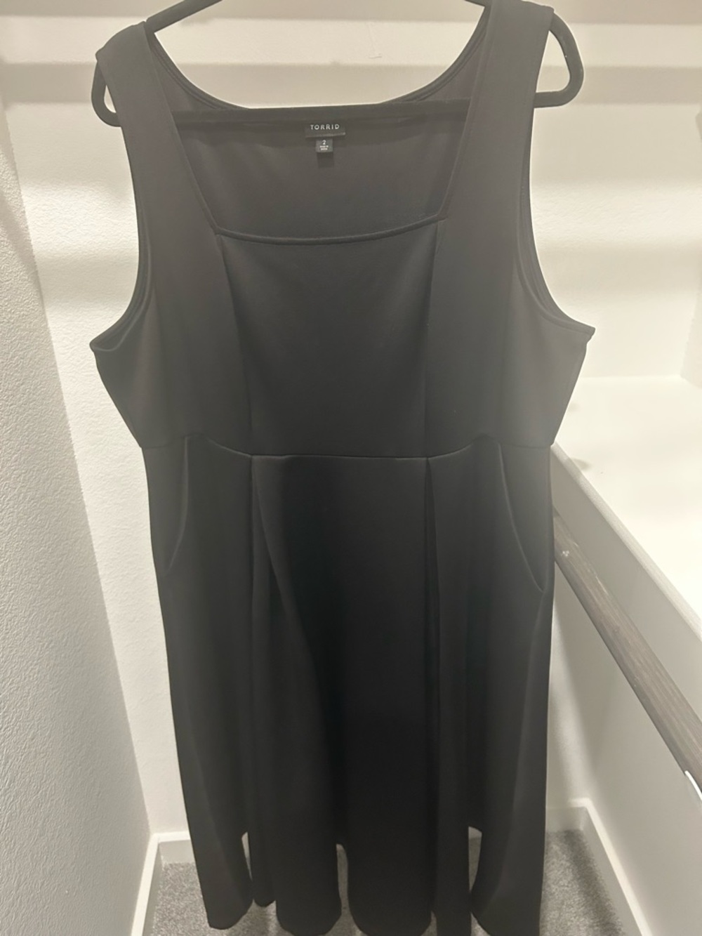 Torrid Black Fit & Flare Dress 2X Sleeveless Pockets Plus Size Work Casual